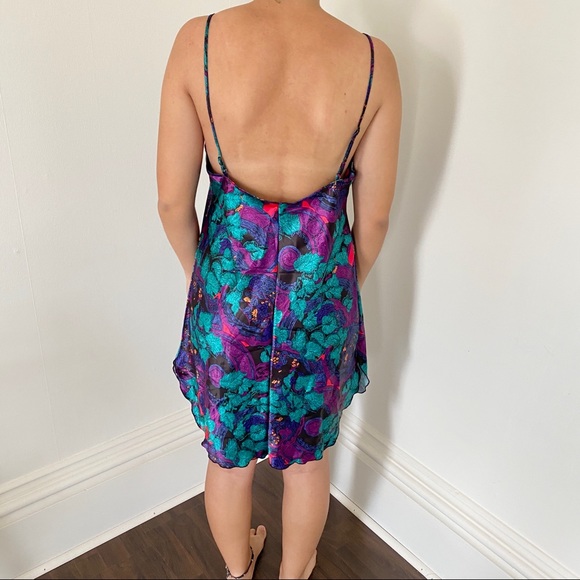 Vintage Floral Slip dress 80s 90s - Picture 6 of 6